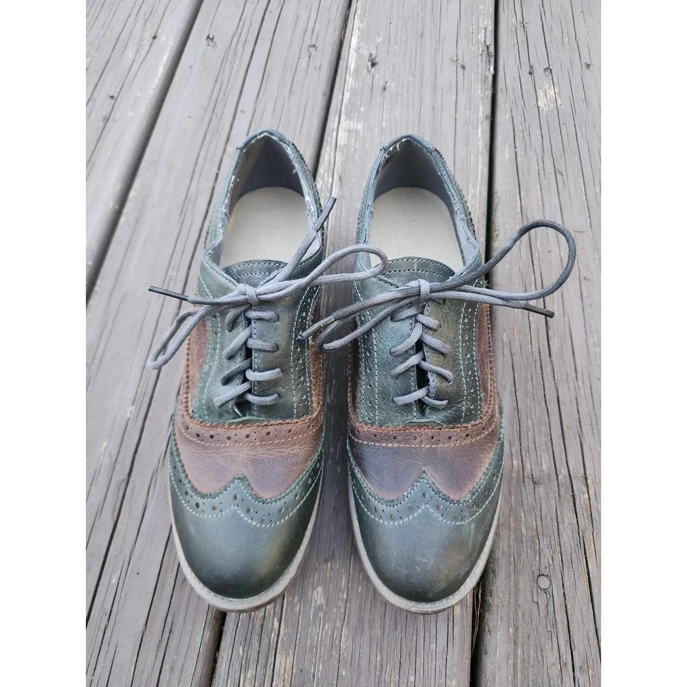 Bed Stu | Lita Wingtip Oxford Lace-up Loafer Flat Boho Grunge Grandpacore 9 - Picture 4 of 8